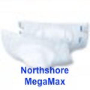Picture of a Northshore MegaMax adult diaper.